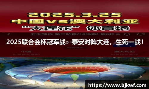 2025联合会杯冠军战：泰安对阵大连，生死一战！
